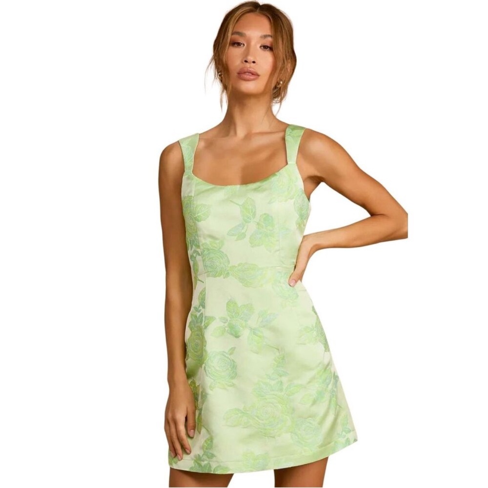 Floral Green Mini Dress